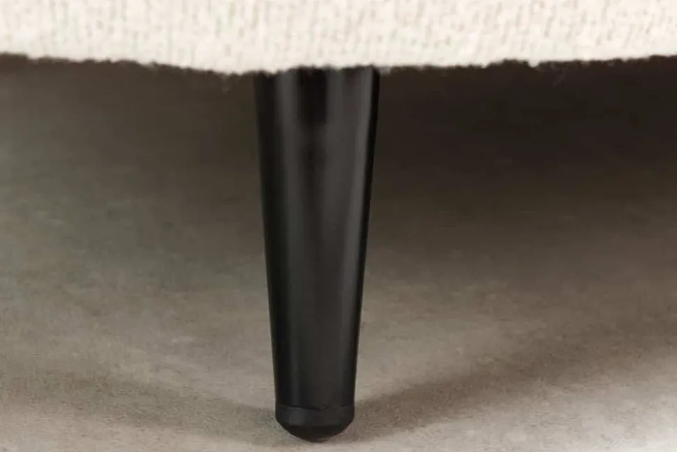 Scandinavische Polsterbank VOGUE 110cm weiß Bouclé schwarz Sitzbank mit Stauraum
