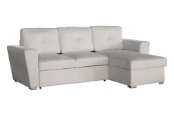 Schlafecksofa APARTMENT 245cm beige Strukturstoff inkl. Stauraum beidseitig aufbaubar