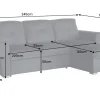 Schlafecksofa APARTMENT 245cm grau Strukturstoff inkl. Stauraum beidseitig aufbaubar