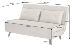 Schlafsessel SMART MULTIFUNCTION 140cm champagner Vogue Velours Samt Bettfunktion