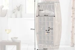 Shabby Chic Weinregal BODEGA 100cm natur Pinie Weinfass für 24 Flaschen