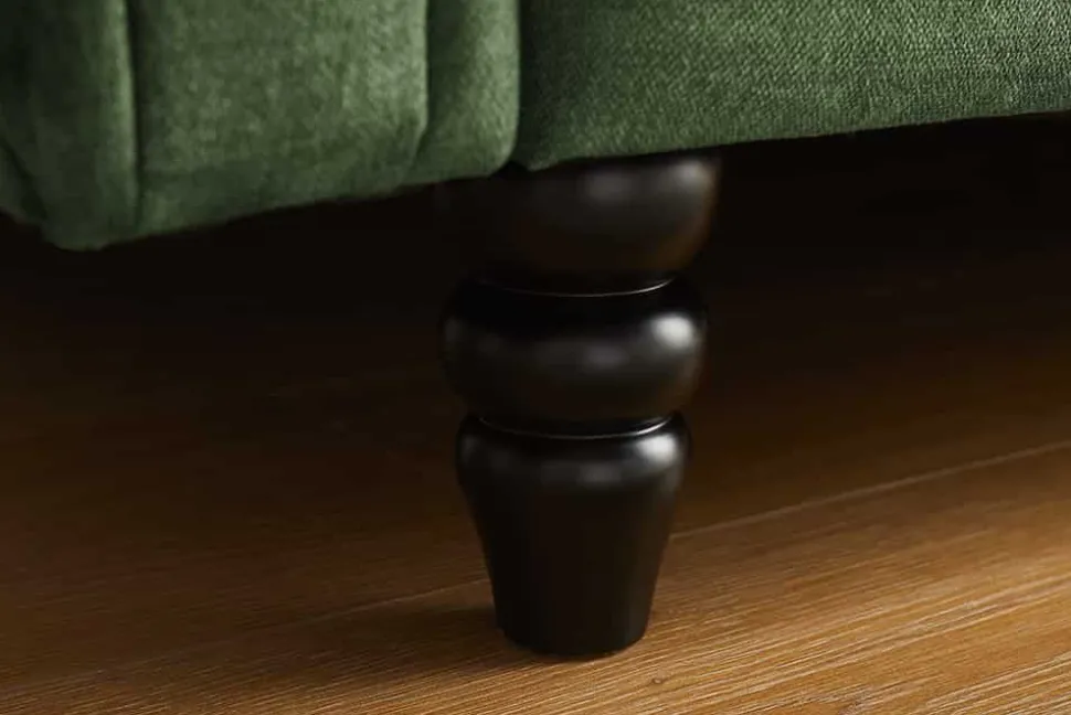 3-Sitzer Sofa MAISON BELLE AFFAIRE 220cm moosgrün Vogue Velours Samt Schlaffunktion