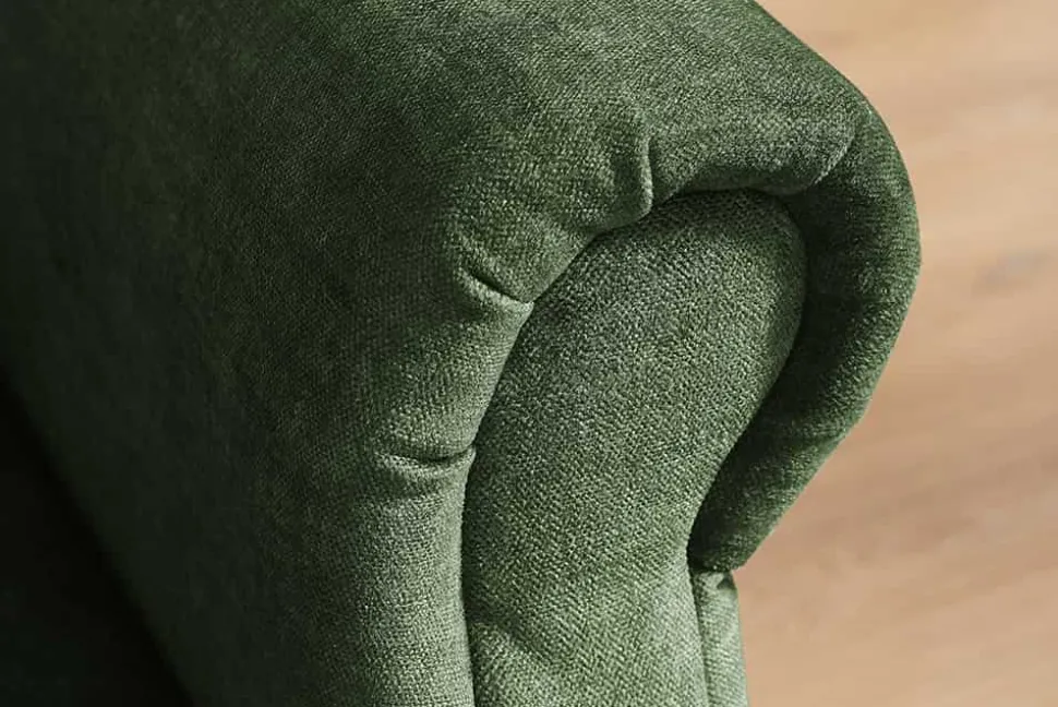 3-Sitzer Sofa MAISON BELLE AFFAIRE 220cm moosgrün Vogue Velours Samt Schlaffunktion