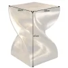 Skulp­tu­raler Beistelltisch TWIST 45cm gold Aluminium handmade Sitzhocker Nachttisch