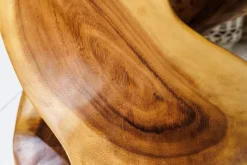 Skulp­tu­raler Beistelltisch ARTE 35cm natur Suarholz rund handmade in Bali Sitzhocker