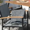 Stapelbarer Gartenstuhl RIO anthrazit grau natur Aluminium Massivholz wetterfest
