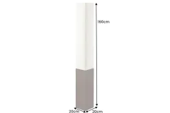 Stilvolle Stehlampe PARIS CLASSIC 160cm weißer Stoffschirm dunkelbrauner Fuß