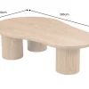Stilvoller Couchtisch ORGANIKO 130cm natur Eiche organische Form