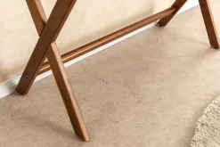 Stilvoller Konsolentisch SECRETARIO 110cm braun Akazie gold mit Schubladen