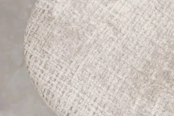 Stilvoller Stuhl GLAMM champagner beige Chenille Cremona mit Rauten-Steppung schwarz Metall