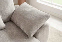 Stilvolles Big Sofa SOHO 260cm beige Chenille 4-Sitzer Couch mit Wellenunterfederung
