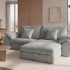 Stilvolles Big Sofa SOHO 260cm grau Chenille 4-Sitzer Couch mit Wellenunterfederung