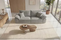 Stilvolles Big Sofa SOHO 260cm grau Chenille 4-Sitzer Couch mit Wellenunterfederung