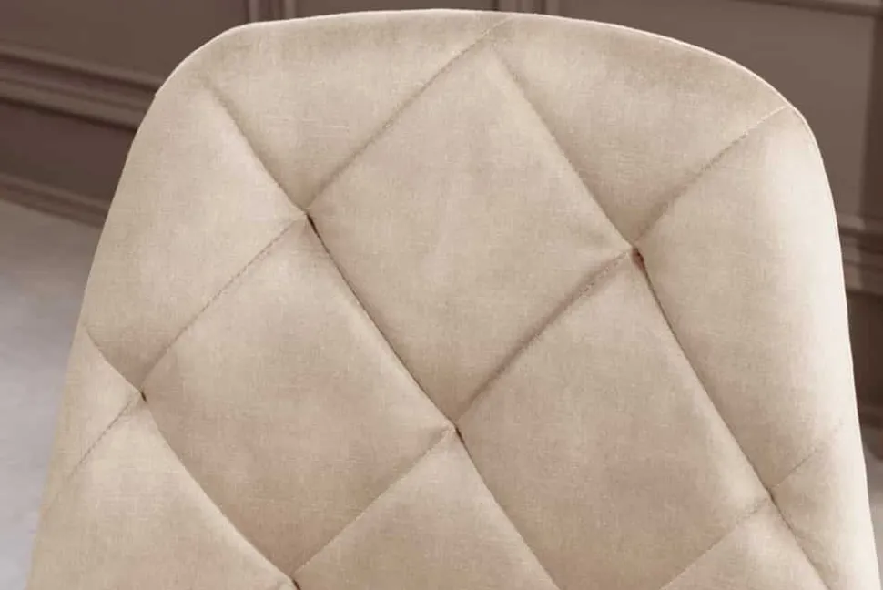 Stilvolles 2er-Set Stühle GLAMM champagner beige Samt schwarze Metallbeine