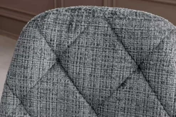 Stilvolles 2er-Set Stühle GLAMM grau Chenille Cremona schwarze Metallbeine