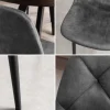 Stilvolles 2er-Set Stühle GLAMM anthrazit Samt schwarze Metallbeine