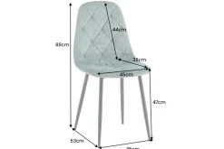 Stilvolles 2er-Set Stühle GLAMM grün Chenille Cremona schwarze Metallbeine