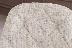 Stilvolles 2er-Set Stühle GLAMM champagner beige Chenille Cremona schwarze Metallbeine