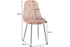 Stilvolles 2er-Set Stühle GLAMM rost braun Chenille Cremona schwarze Metallbeine