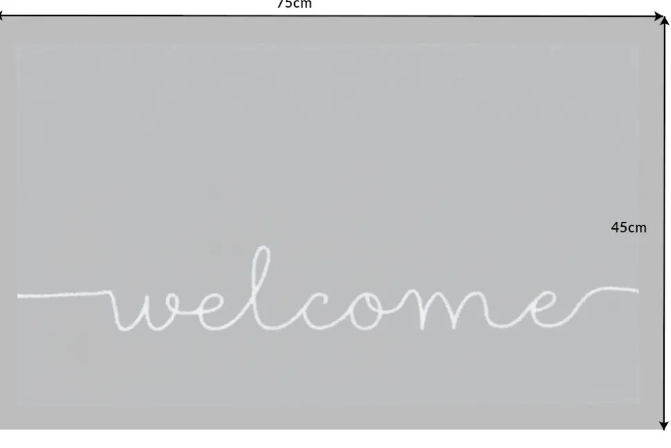 Strapazierfähige Fußmatte CLEAN WELCOME 75x45cm anthrazit Fußabtreter Modern Design