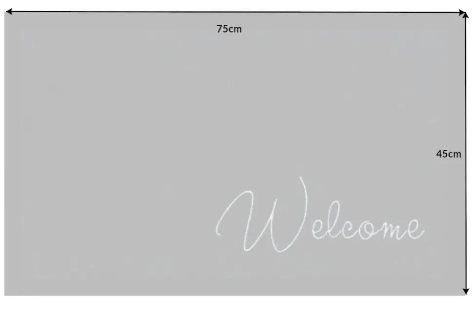 Strapazierfähige Fußmatte CLEAN WELCOME 75x45cm anthrazit Fußabtreter Modern Design