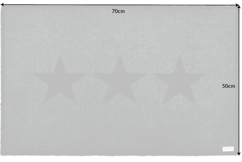 Strapazierfähige Fußmatte STARS 70x50cm grau Fußabtreter