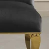 Stuhl MODERN BAROCK DELUXE schwarz Samt mit goldenen Edelstahlbeinen