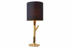 Tischlampe JEWELRY 75cm schwarz gold natur Eisenholz Massivholz