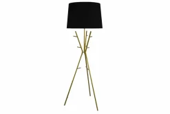 Vielseitige Stehlampe WARDROBE 175cm gold schwarz Garderobe mit Stoffschirm Metall