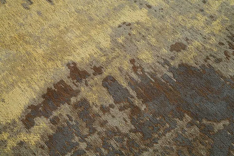Vintage Baumwoll-Teppich MODERN ART 240x160cm sand braun Used Look