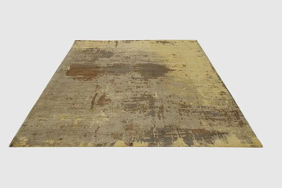 Vintage Baumwoll-Teppich MODERN ART 240x160cm sand braun Used Look