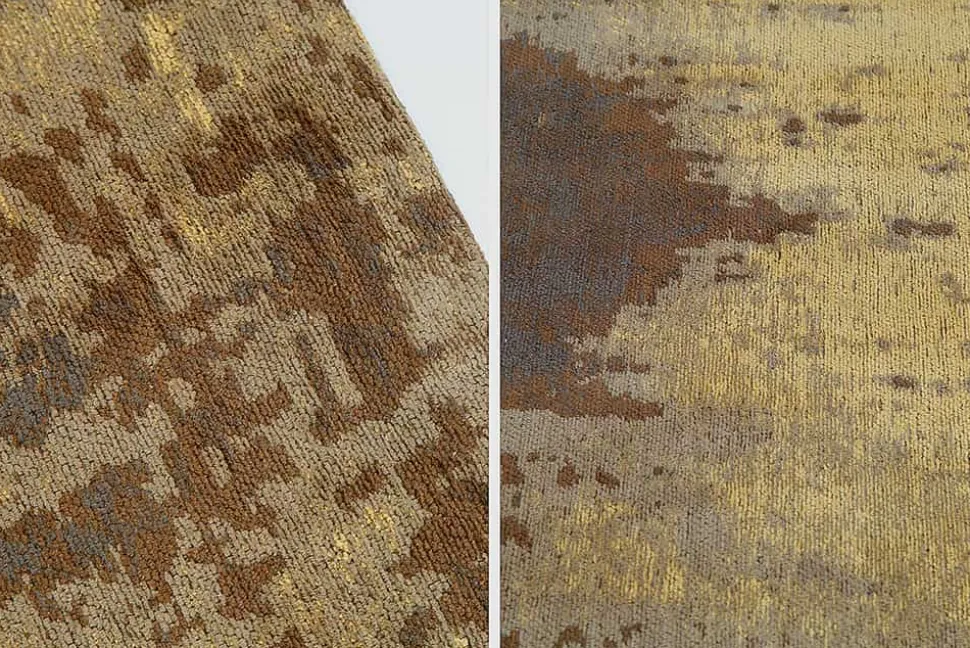 Vintage Baumwoll-Teppich MODERN ART 240x160cm sand braun Used Look