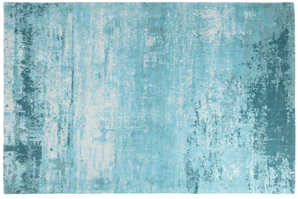 Vintage Teppich MODERN ART 240x160cm türkis beige verwaschen Used Look