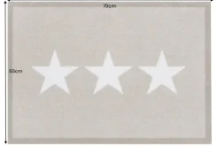 Waschbare Fußmatte STARS 70x50cm beige creme Fußabtreter mit Stern-Motiv