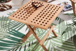 Wetterfester Beistelltisch EMPIRE TEAK 50cm Massivholz klappbar