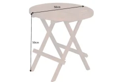 Wetterfester Beistelltisch EMPIRE TEAK 50cm Massivholz rund klappbar Outdoor Gartentisch