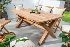Wetterfester Gartentisch EMPIRE TEAK 160cm natur Teakholz Massivholz Outdoor-Esstisch