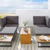 Wetterfestes Gartenmöbel Set IBIZA MODULAR LOUNGE 250cm anthrazit Aluminium inkl. Sitzpolster