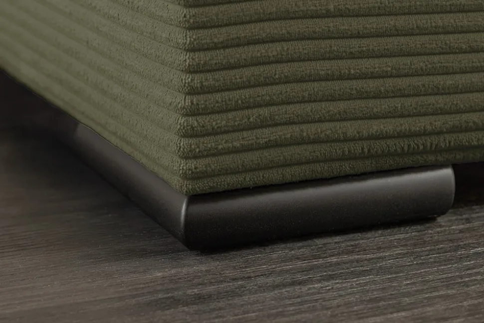 XXL Wohnlandschaft LODGE 315cm grün Cord Sofa mit Schlaffunktion und Stauraum