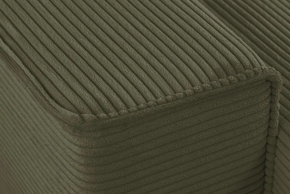 XXL Wohnlandschaft LODGE 315cm grün Cord Sofa mit Schlaffunktion und Stauraum