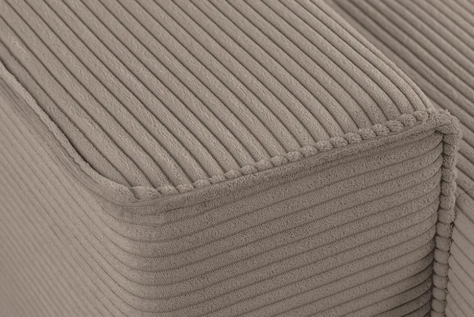 XXL Wohnlandschaft LODGE 315cm greige Cord Sofa mit Schlaffunktion und Stauraum